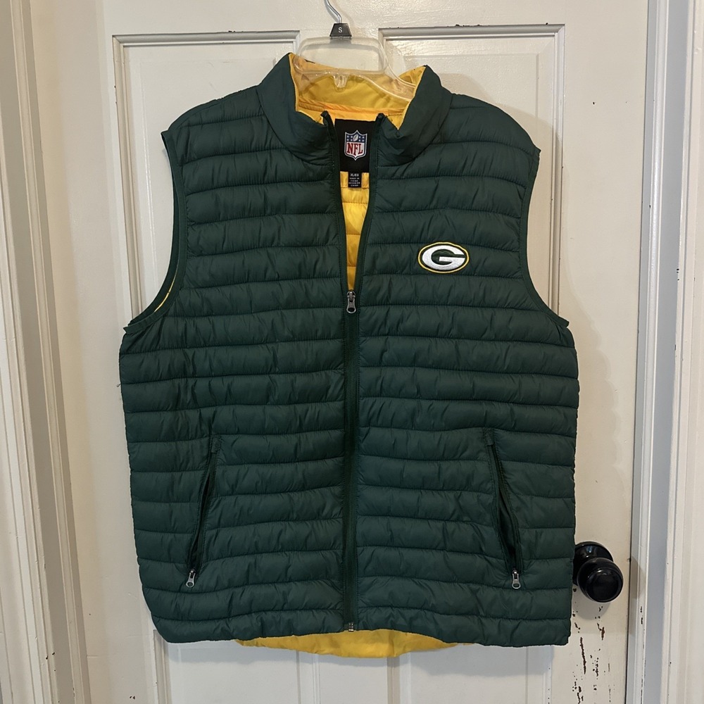 NFL Green Bay Packers Men's Size XL NFL Puffer Vest Official Team Apparel